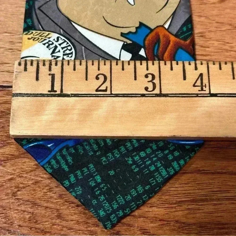 1990s Vintage Looney Tunes Taz Stock Market Neck Tie - Picture 6 of 6
